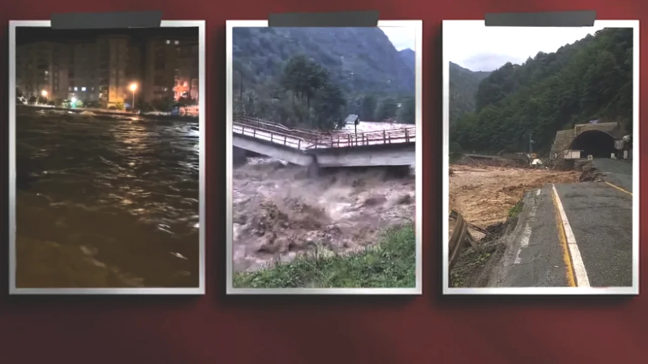 Rize'de Sel Felaketi! Dereler Taşarken Köprüler Çöktü, Yollar Kapandı!