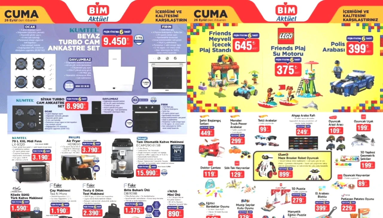 BİM 26 Eylül 2025 Aktüel Ürünler Kataloğu: LEGO Friends, Kahve Makinesi ve 65 inç Televizyon!